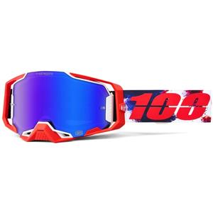 Motokrosové okuliare 100% ARMEGA Morpho s modrým HIPER plexisklom