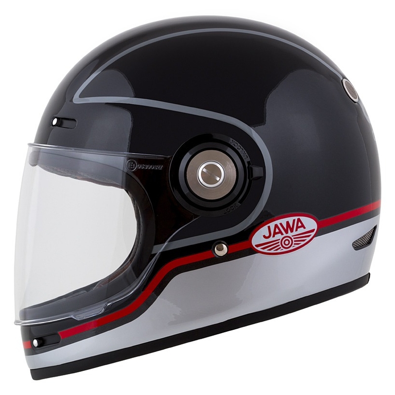 Integrálna prilba na motorku Cassida Fibre Jawa Sport čierno-strieborno-červená 2 - II. akosť