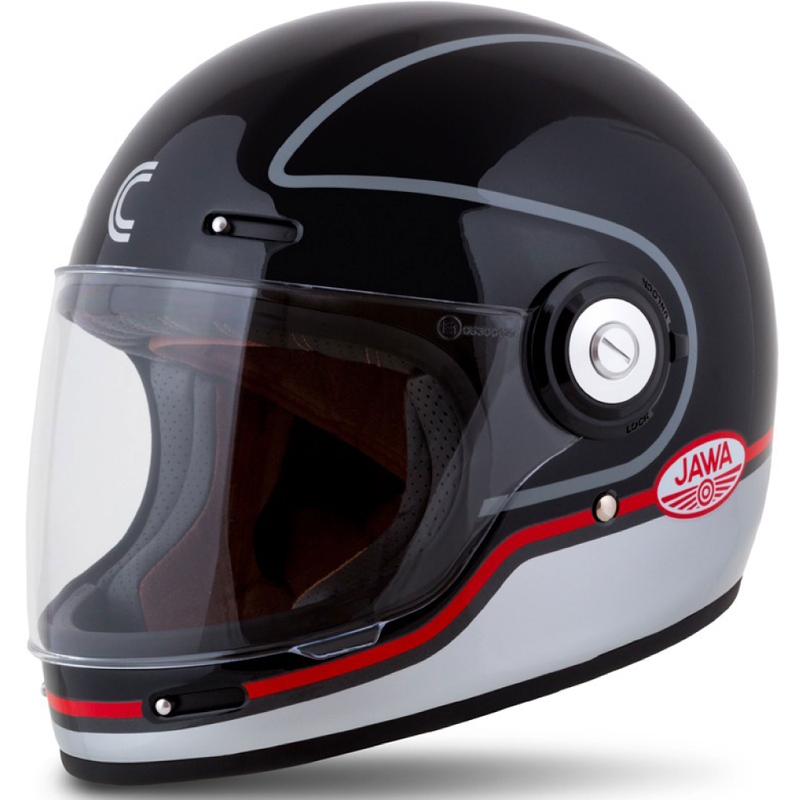 Integrálna prilba na motorku Cassida Fibre Jawa Sport čierno-strieborno-červená 2 - II. akosť