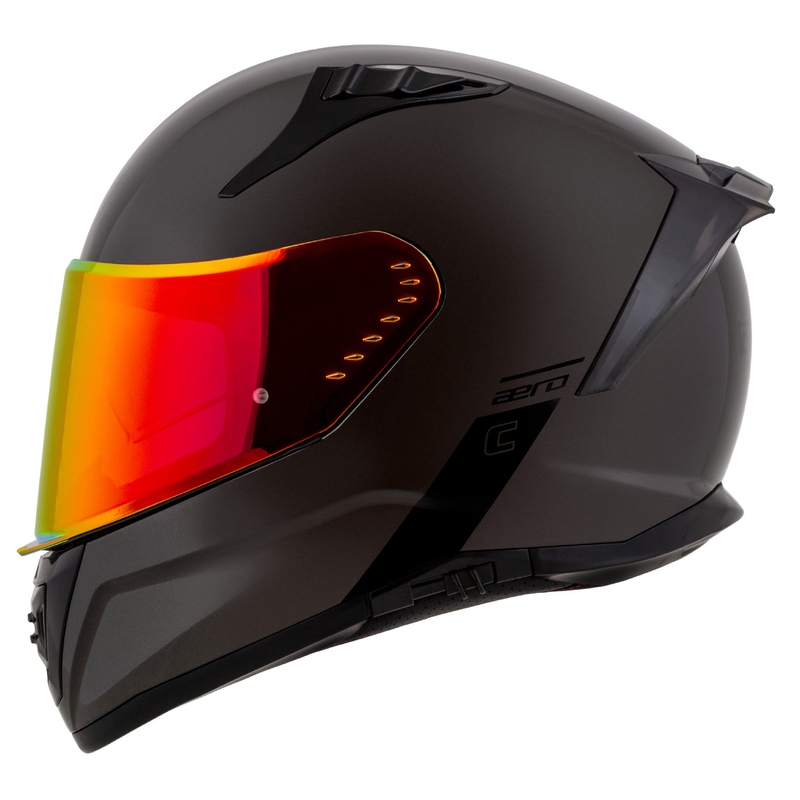 Integrálna helma na motorku Cassida Aero Super Mono lesklá čierna chróm-čierna - II. akosť