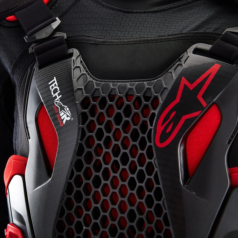 Airbagová vesta Alpinestars TECH-AIR®OFF-ROAD system čierno-červená - II. akosť