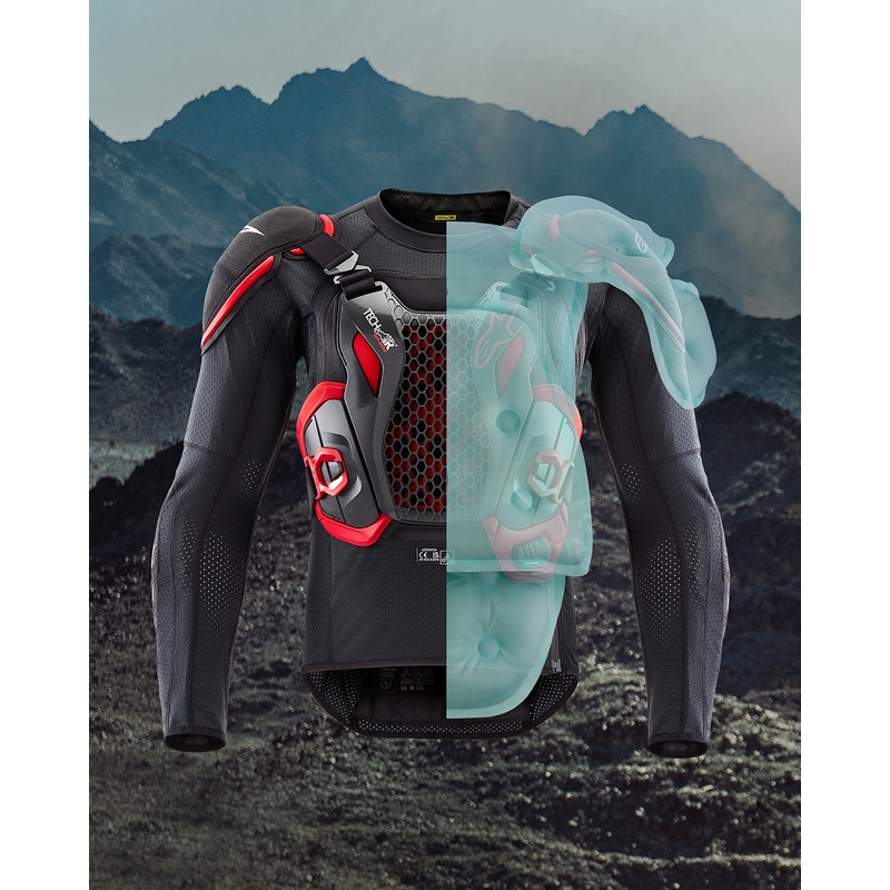 Airbagová vesta Alpinestars TECH-AIR®OFF-ROAD system čierno-červená - II. akosť