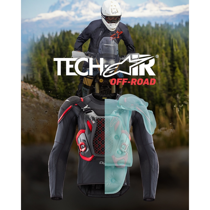 Airbagová vesta Alpinestars TECH-AIR®OFF-ROAD system čierno-červená - II. akosť