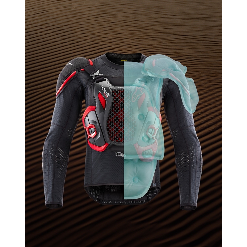 Airbagová vesta Alpinestars TECH-AIR®OFF-ROAD system čierno-červená - II. akosť