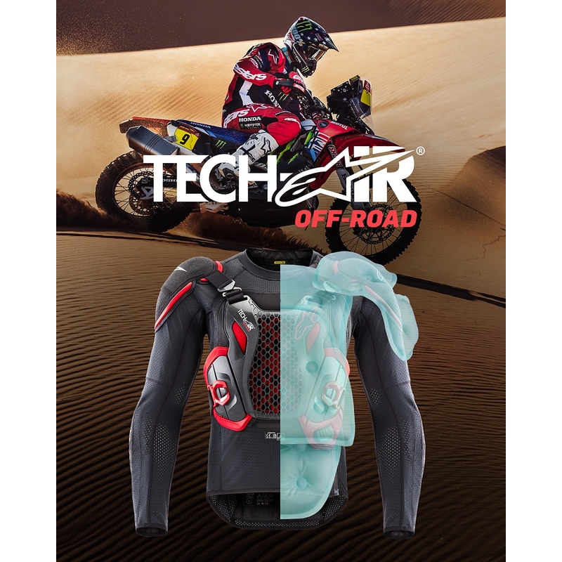 Airbagová vesta Alpinestars TECH-AIR®OFF-ROAD system čierno-červená - II. akosť
