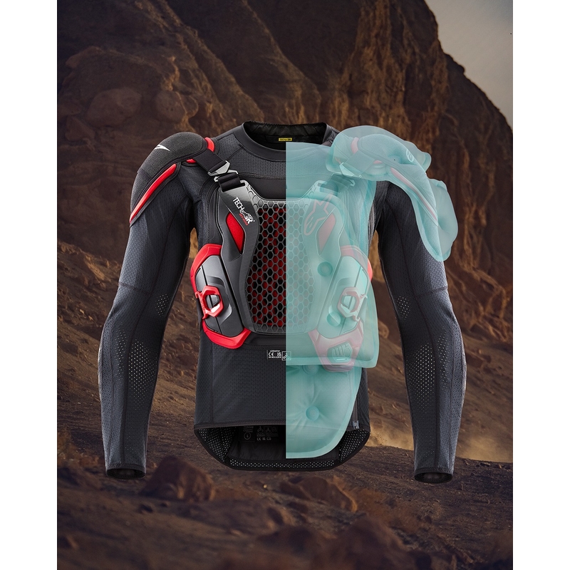 Airbagová vesta Alpinestars TECH-AIR®OFF-ROAD system čierno-červená - II. akosť
