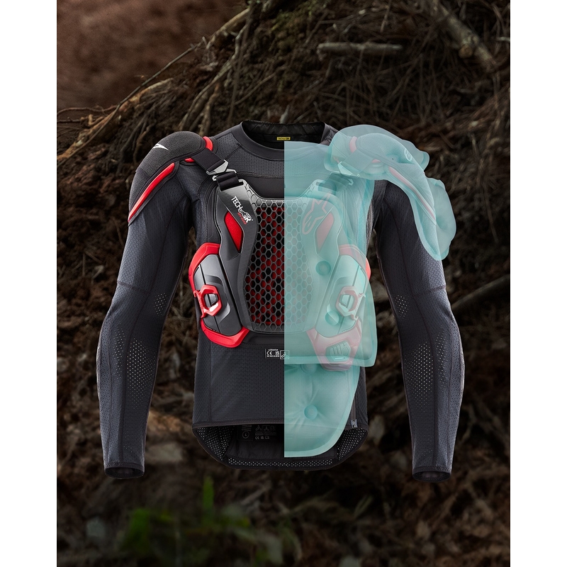 Airbagová vesta Alpinestars TECH-AIR®OFF-ROAD system čierno-červená - II. akosť