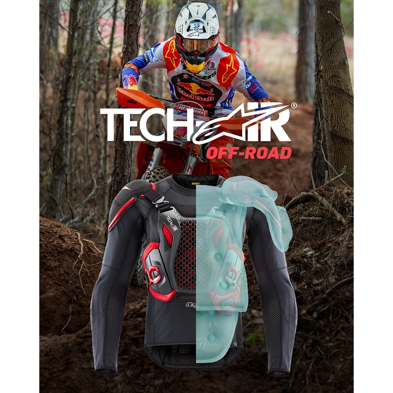 Airbagová vesta Alpinestars TECH-AIR®OFF-ROAD system čierno-červená - II. akosť