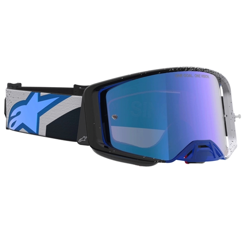 Motokrosové okuliare Alpinestars Supertech Hiten čierno-modré