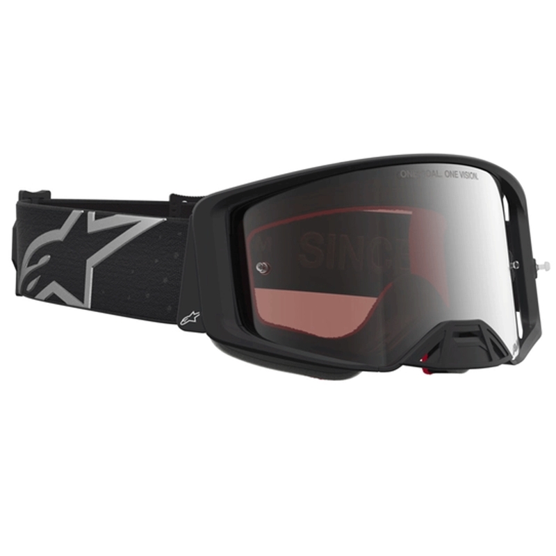 Motokrosové okuliare Alpinestars Supertech Vesta matne čierno-strieborné