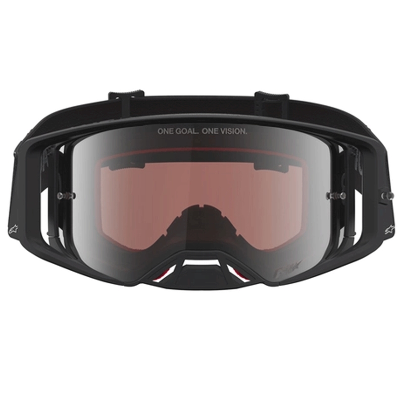Motokrosové okuliare Alpinestars Supertech Vesta matne čierno-strieborné