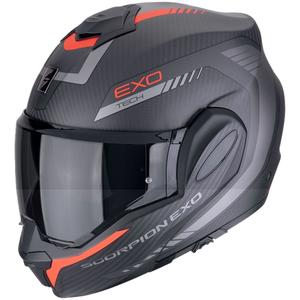 Preklápacia helma na motorku Scorpion EXO-TECH EVO CARBON COSY matná čierno-červená - II. akosť