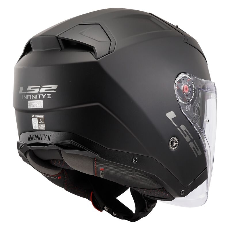 Otvorená prilba na motorku LS2 OF603 Infinity II Solid čierna matná - II. akosť