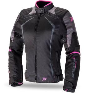 Dámska bunda na motocykel SEVENTY DEGREES SD-JR49 čierno-ružová - II. akosť