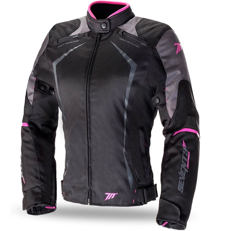Dámska bunda na motocykel SEVENTY DEGREES SD-JR49 čierno-ružová - II. akosť