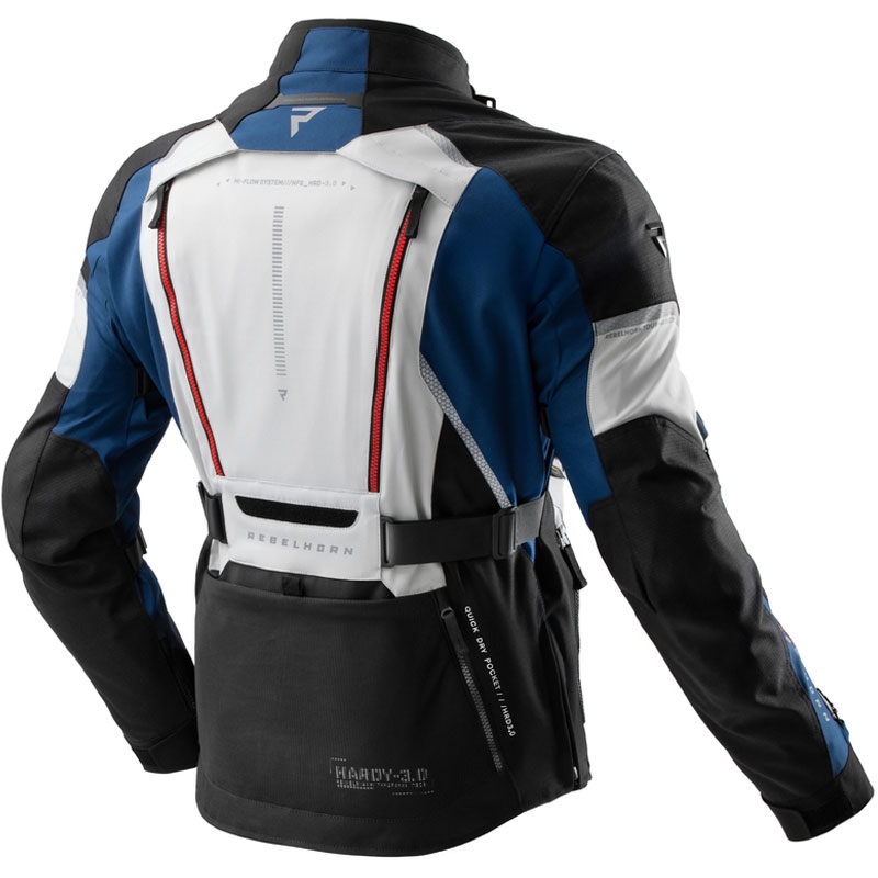 Bunda na motorku Rebelhorn Hardy 3.0 modro-šedo-červená 2 - II. akosť