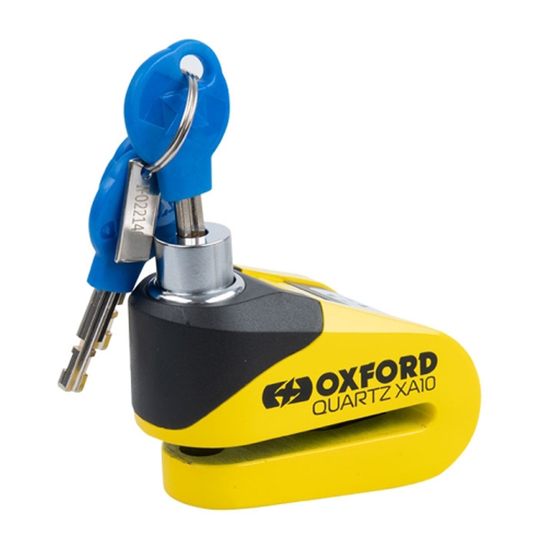 Zámok kotúčovej brzdy Oxford Quartz Alarm XA10 žlto-čierny - II. akosť