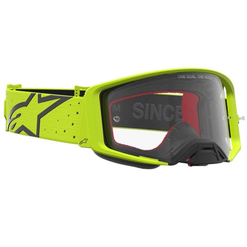 Motokrosové okuliare Alpinestars Supertech Vesta fluo žlto-čierna (číre plexi)