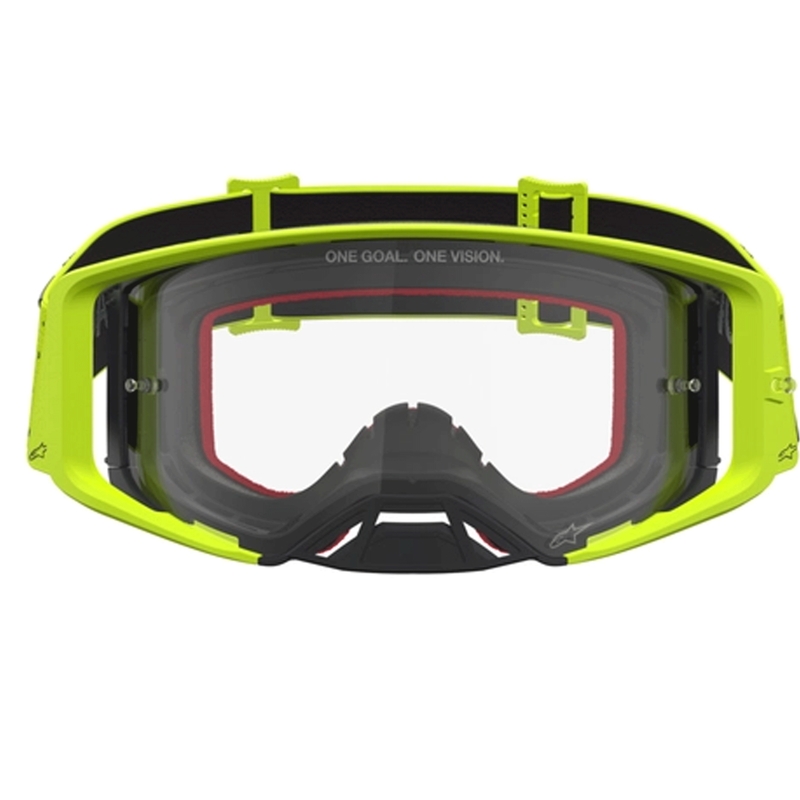 Motokrosové okuliare Alpinestars Supertech Vesta fluo žlto-čierna (číre plexi)