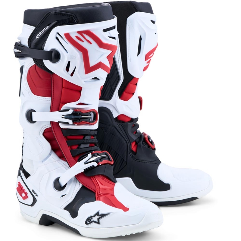 Motokrosové topánky Alpinestars TECH 10 bielo-čierno-červené