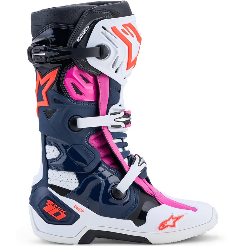 Motokrosové topánky Alpinestars TECH 10 Supervented tmavo modro-bielo-čierno-fialové