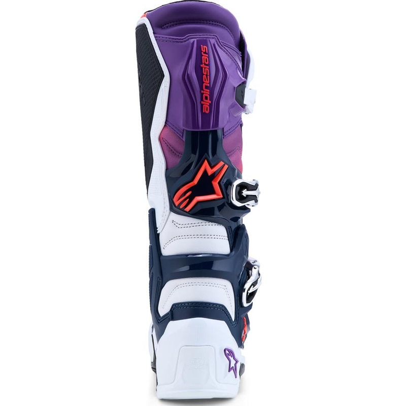 Motokrosové topánky Alpinestars TECH 7 fialovo-bielo-tmavo modro-fluo červené