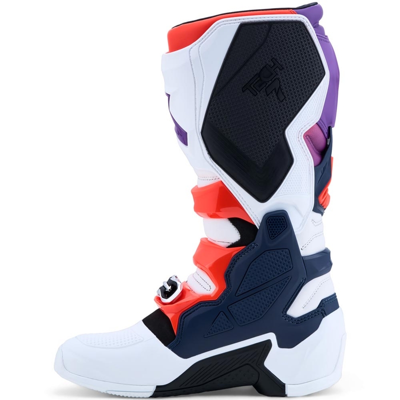 Motokrosové topánky Alpinestars TECH 7 fialovo-bielo-tmavo modro-fluo červené