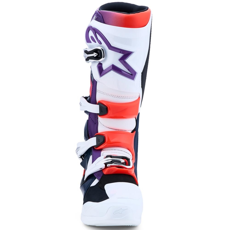 Motokrosové topánky Alpinestars TECH 7 fialovo-bielo-tmavo modro-fluo červené
