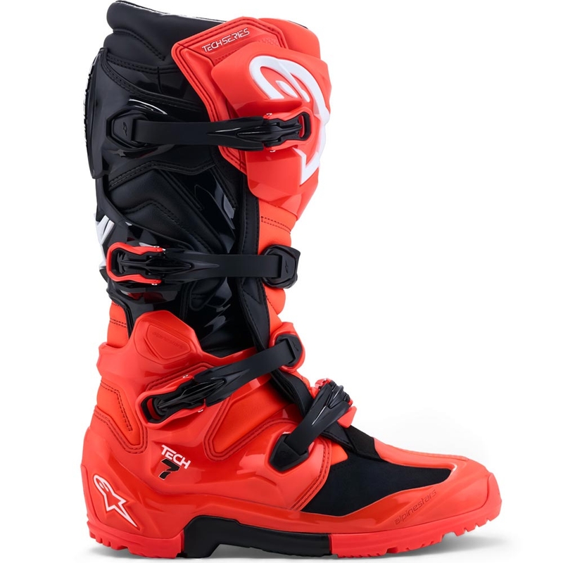 Topánky na motorku Alpinestars TECH 7 Enduro fluo červeno-čierne