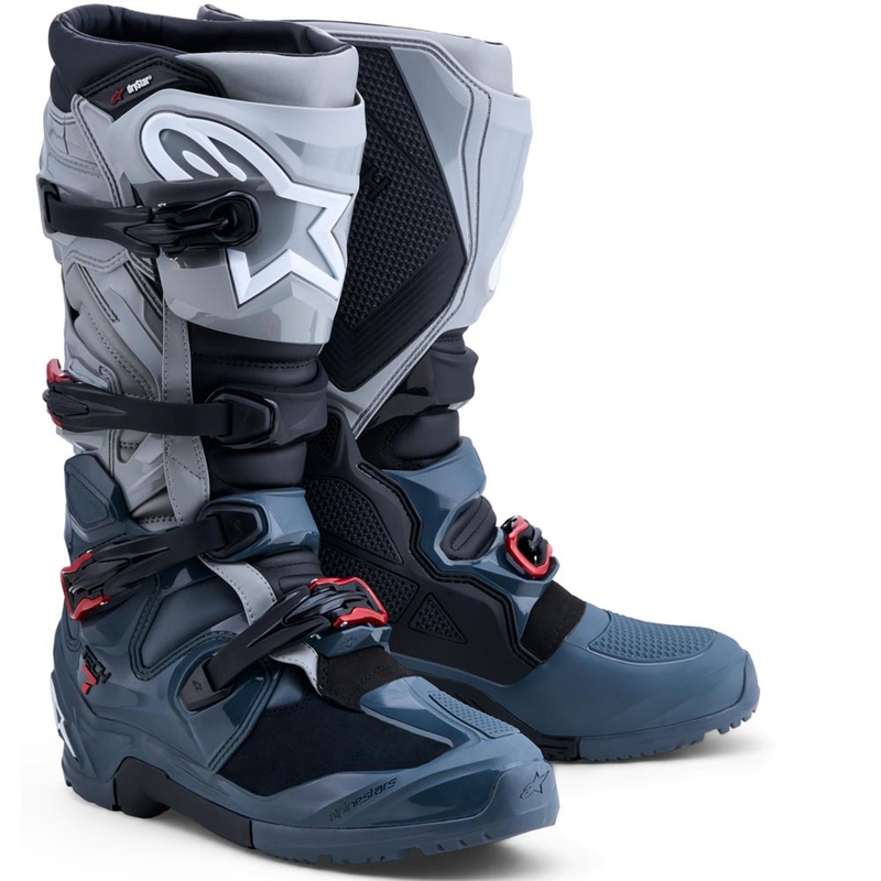 Topánky na motorku Alpinestars TECH 7 Enduro Drystar tmavo šedo-svetlo šedo-červené