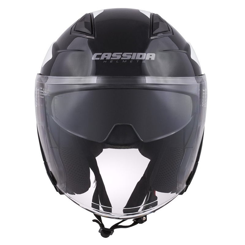 Otvorená prilba na motocykel Cassida Jet Tech Corso čierno-biela