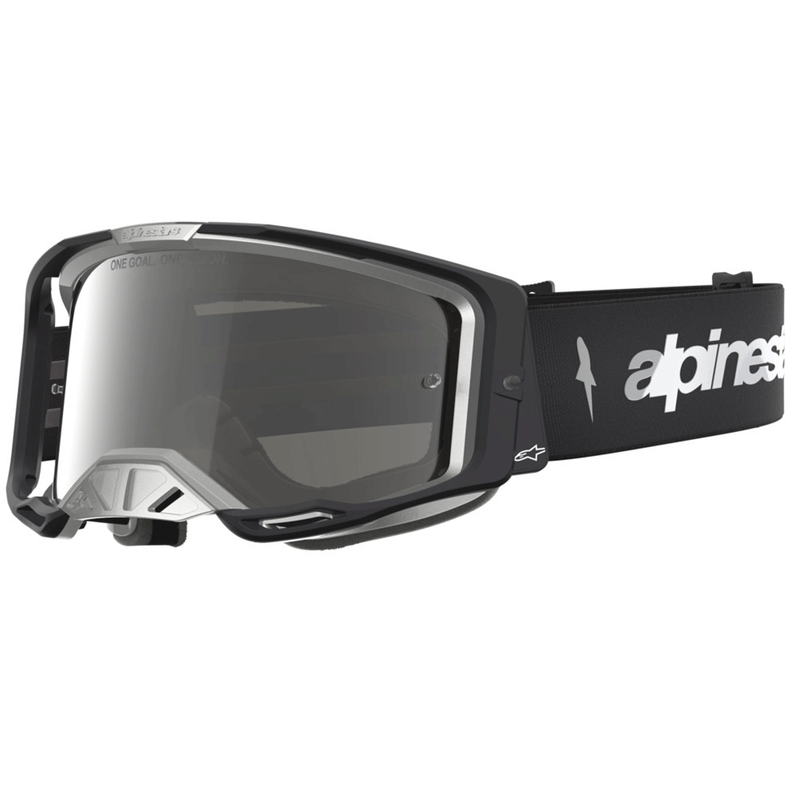 Motokrosové okuliare Alpinestars Vision 8 Amber čierno-strieborné