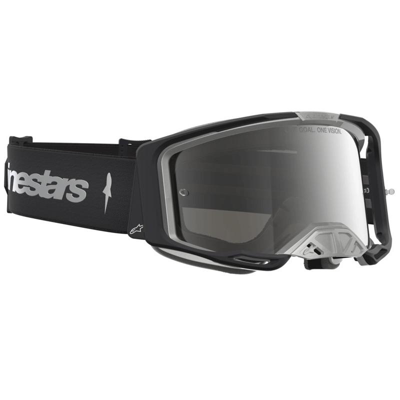 Motokrosové okuliare Alpinestars Vision 8 Amber čierno-strieborné
