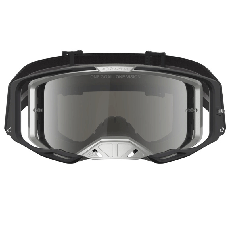 Motokrosové okuliare Alpinestars Vision 8 Amber čierno-strieborné