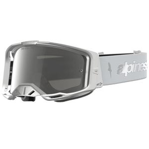 Motokrosové okuliare Alpinestars Vision 8 Amber bielo-strieborné