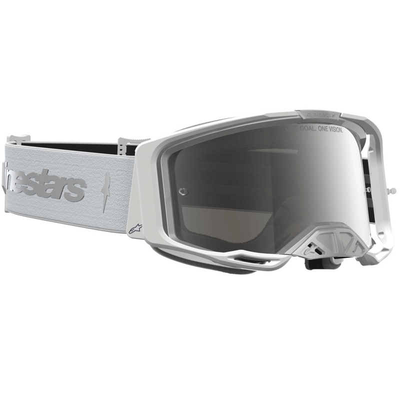 Motokrosové okuliare Alpinestars Vision 8 Amber bielo-strieborné