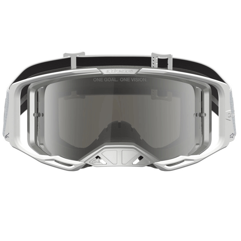 Motokrosové okuliare Alpinestars Vision 8 Amber bielo-strieborné