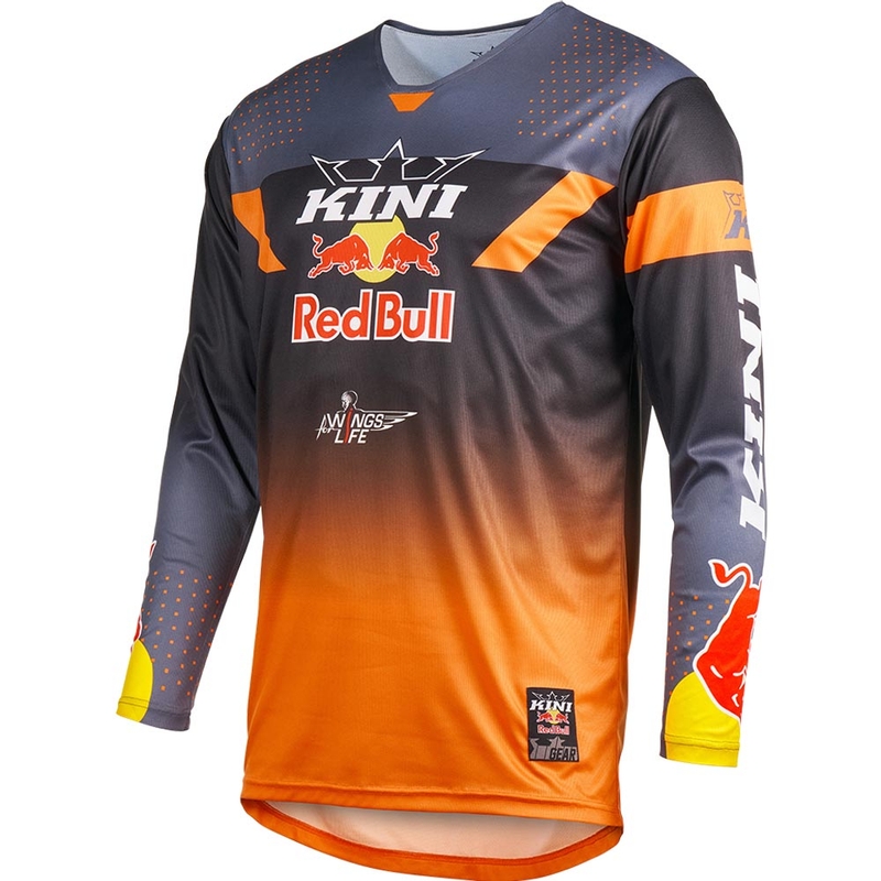 Motokrosový dres KINI Red Bull 2.0 MXC sivo-oranžový