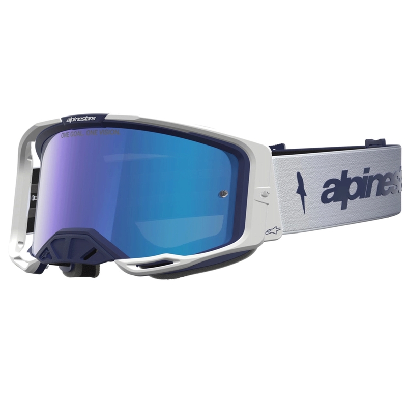 Motokrosové okuliare Alpinestars Vision 8 Amber modro-biele