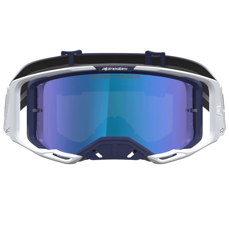Motokrosové okuliare Alpinestars Vision 8 Amber modro-biele