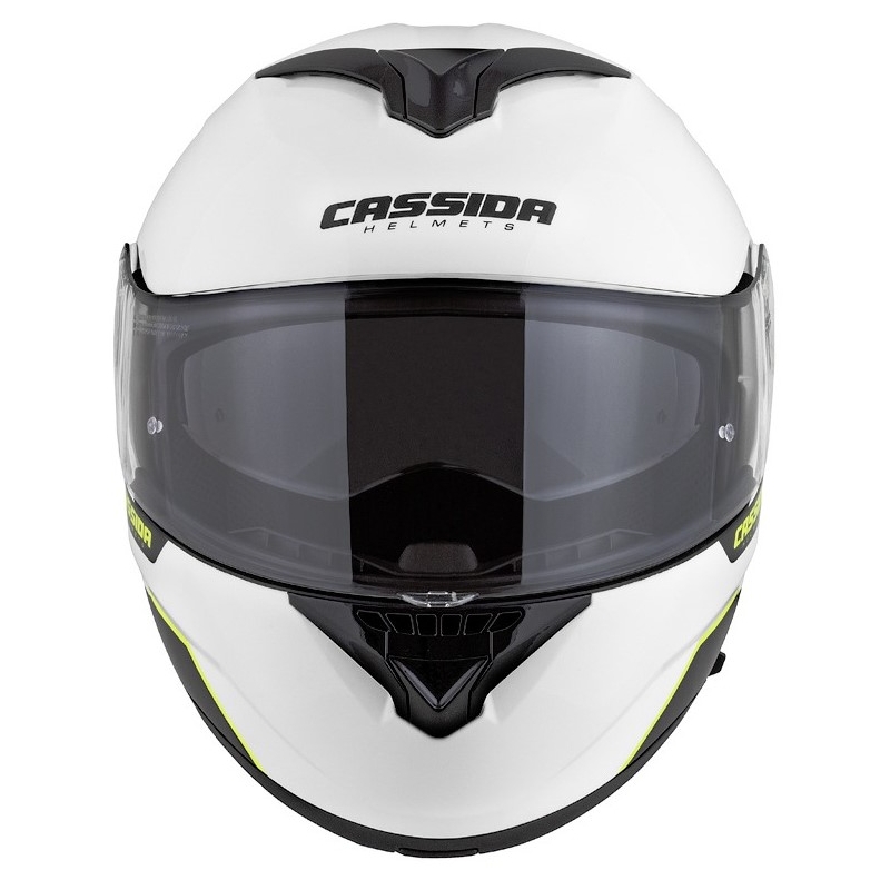 Odklápacia prilba na motocykel Cassida Compress 2.0 Refraction bielo-čierno-fluorescenčno žltá