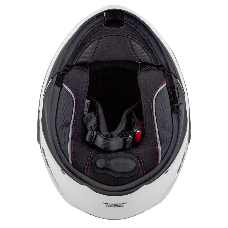 Odklápacia prilba na motocykel Cassida Compress 2.0 Refraction bielo-čierno-fluorescenčno žltá