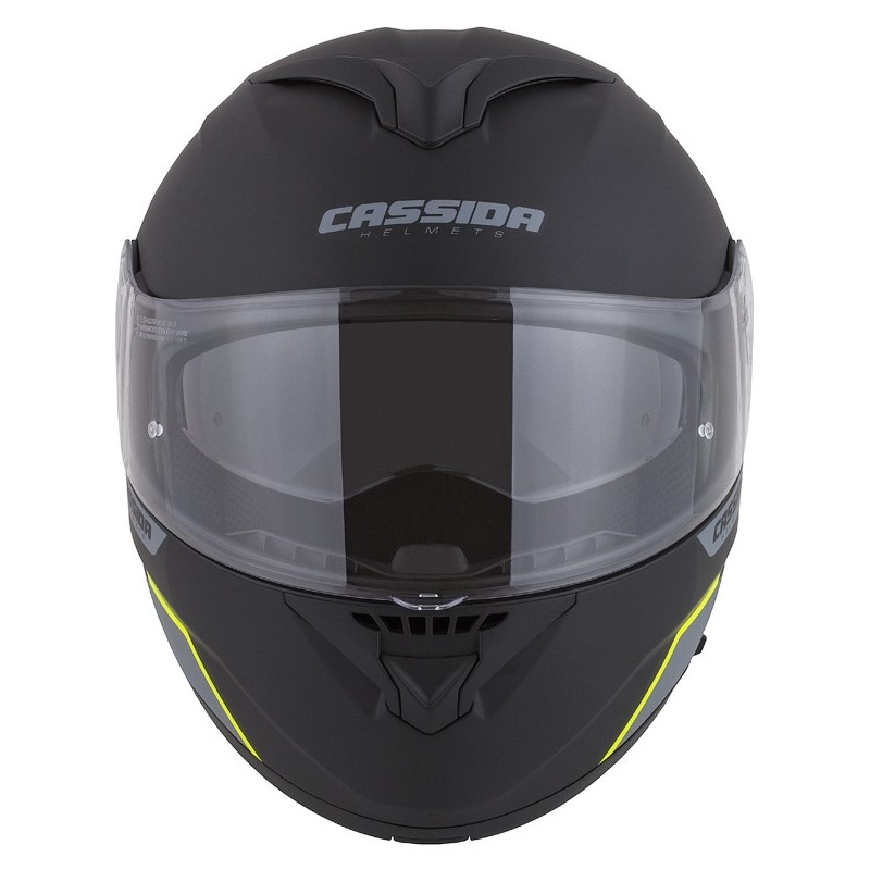 Odklápacia prilba na motocykel Cassida Compress 2.0 Refraction čierno-šedo-fluorescenčno žltá výpredaj