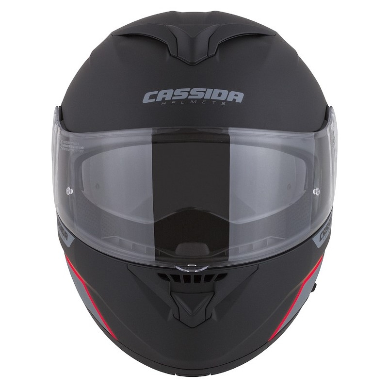 Odklápacia prilba na motocykel Cassida Compress 2.0 Refraction čierno-šedo-červená