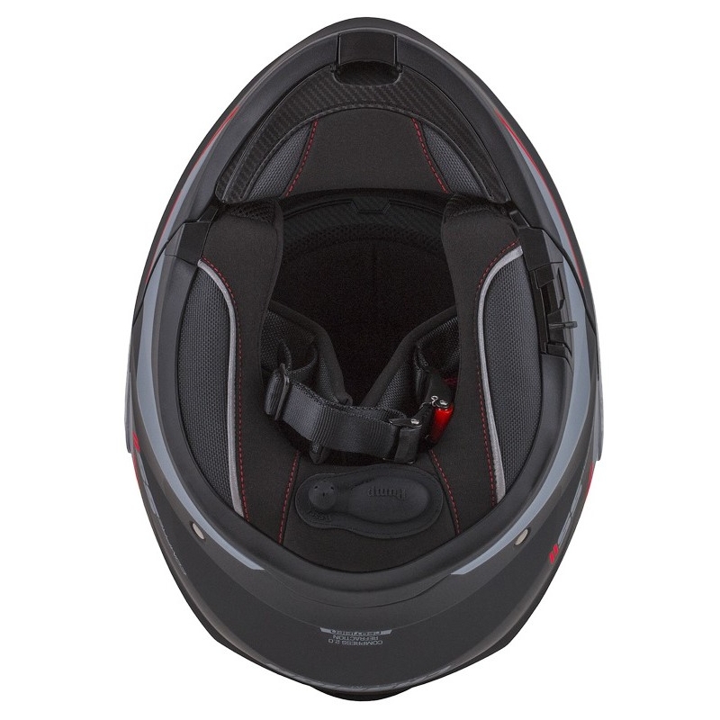 Odklápacia prilba na motocykel Cassida Compress 2.0 Refraction čierno-šedo-červená