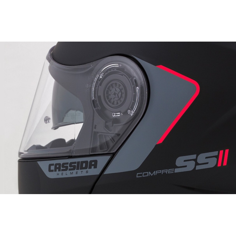 Odklápacia prilba na motocykel Cassida Compress 2.0 Refraction čierno-šedo-červená