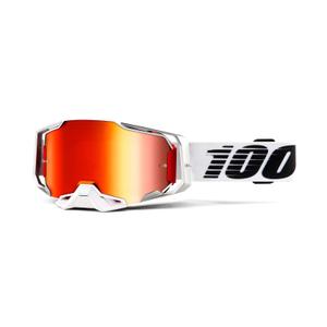 Motokrosové okuliare 100 % ARMEGA Lightsaber (červené - chrómové plexisklo)