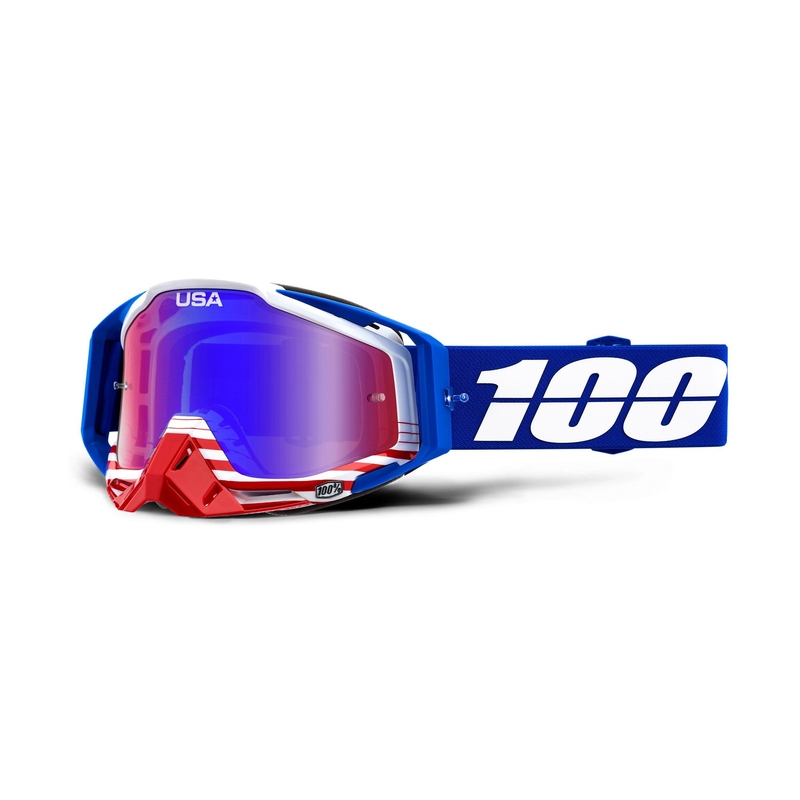 Motokrosové okuliare 100 % Racecraft ANTHEM (modro-červené zrkadlové plexisklo)