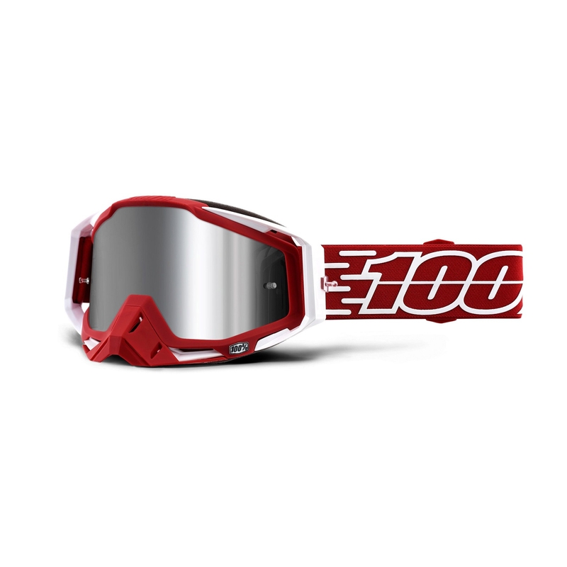 Motokrosové okuliare 100 % RACECRAFT PLUS Gustavia (strieborné - zrkadlové plexisklo)