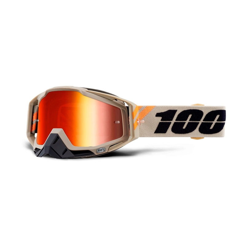 Motokrosové okuliare 100 % RACECRAFT Poliet (červené - zrkadlové plexisklo)